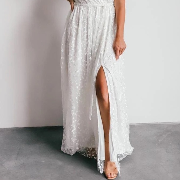 Baltic Born Marseille Embossed Maxi Dress (White) - Picture 2 of 5